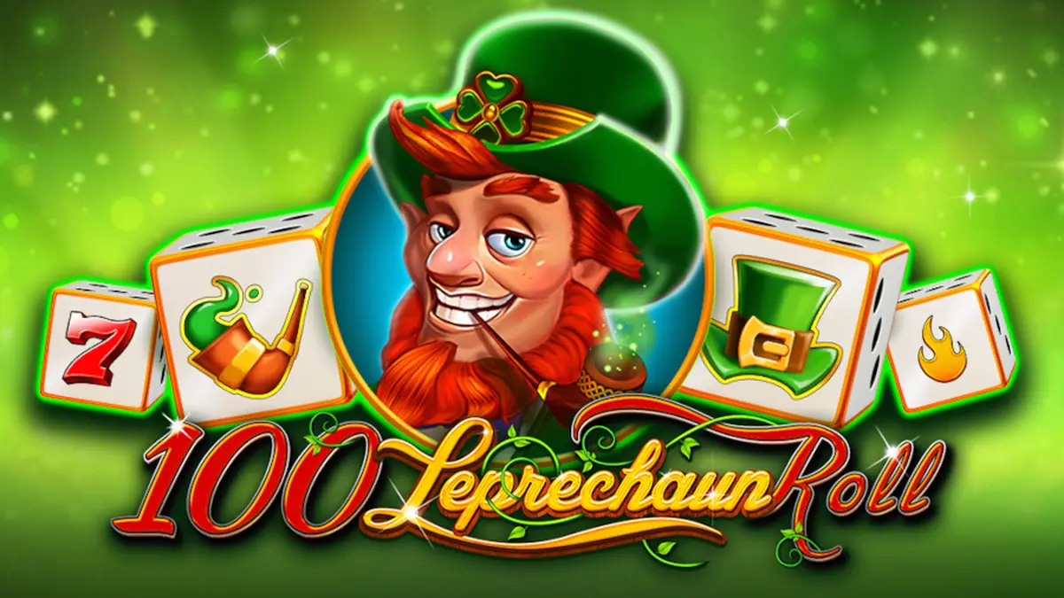 Tampilan visual permainan slot 100 Leprechaun Roll dengan tema Irlandia yang cerah